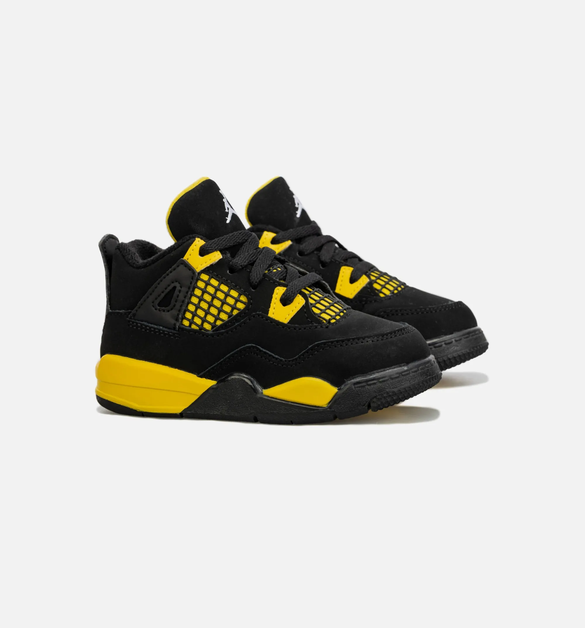 Air Jordan 4 Retro Thunder Infant Toddler Lifestyle Shoe - Black/Yellow Wide Fit