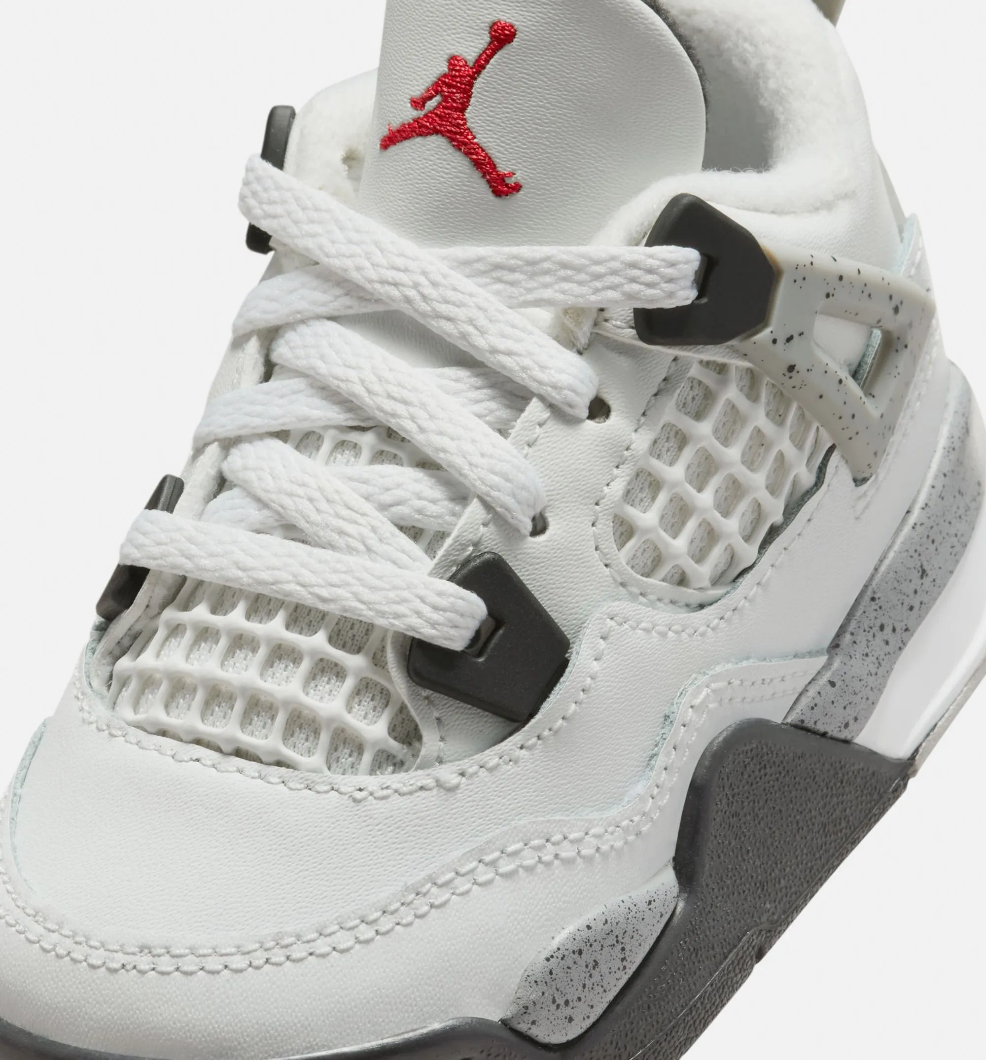 Air Jordan 4 Retro White Cement Infant Toddler Lifestyle Shoe - Summit White/Fire Red/Cement Grey/Black Water Resistant