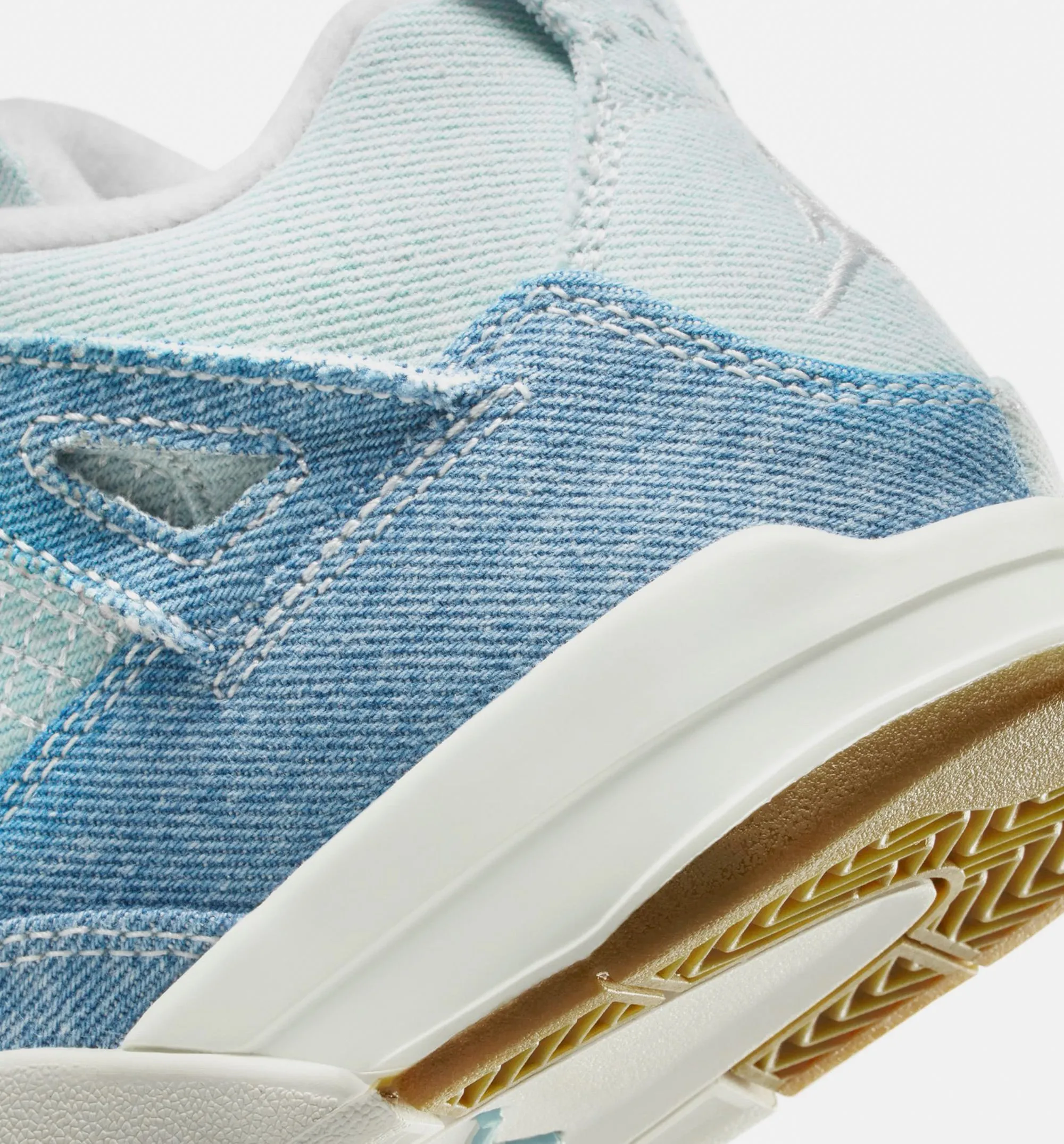 Ergonomic Sole Air Jordan 4 Retro Worn Blue Preschool Lifestyle Shoe - Sail/Worn Blue/Metallic Gold