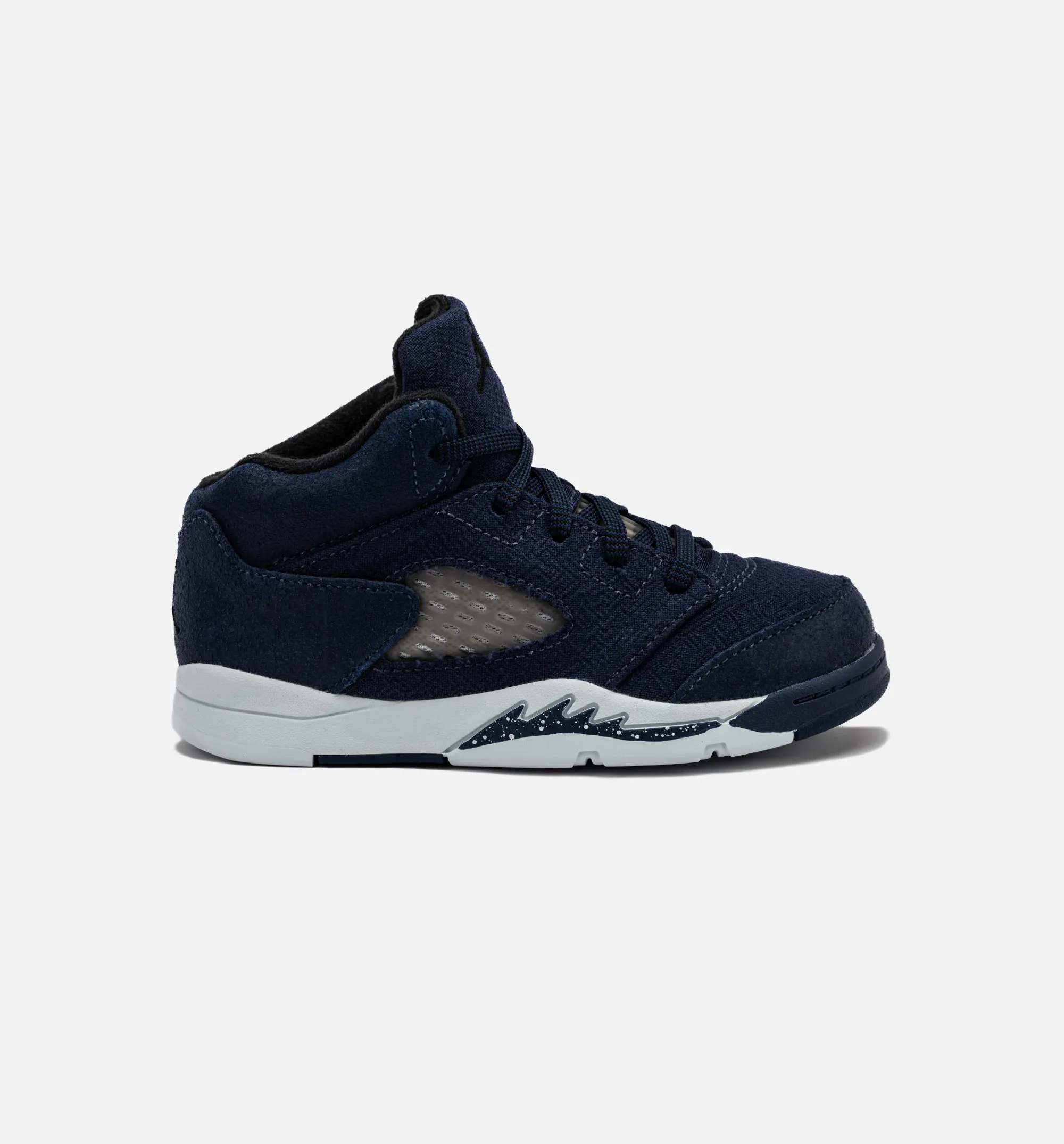 Air Jordan 5 Retro Midnight Navy Infant Toddler Lifestyle Shoe - Midnight Navy/Black/Football Grey Flat Feet Shoes
