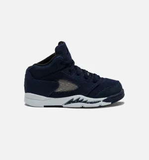 Sporty Style Air Jordan 5 Retro Midnight Navy Infant Toddler Lifestyle Shoe - Midnight Navy/Black/Football Grey