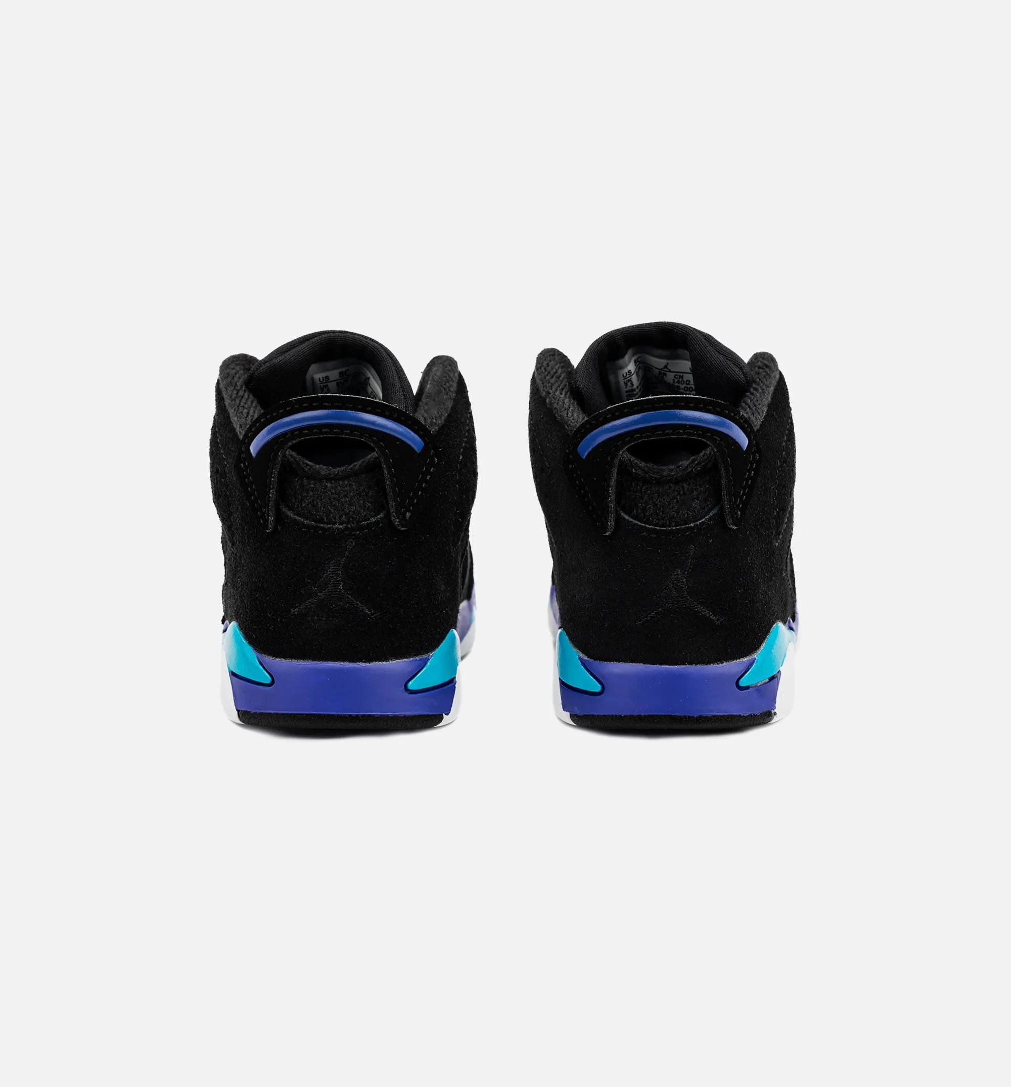Air Jordan 6 Retro Aqua Infant Toddler Lifestyle Shoe - Black/Aquatone/Bright Concord Statement Footwear