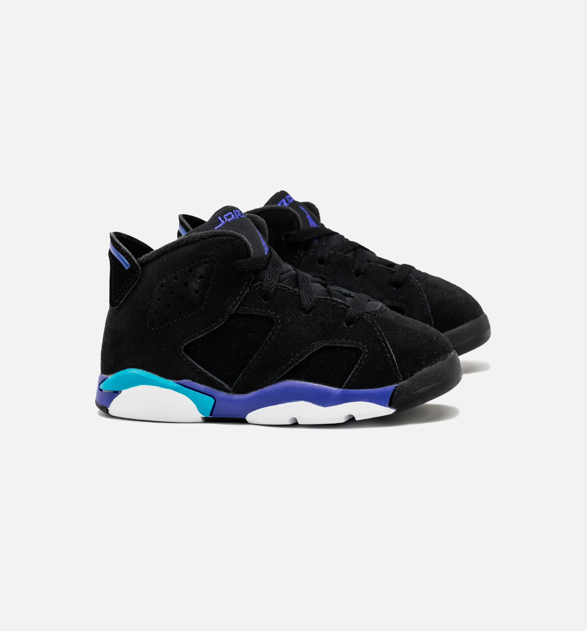 Air Jordan 6 Retro Aqua Infant Toddler Lifestyle Shoe - Black/Aquatone/Bright Concord Comfort Sole