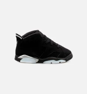 Breathable Mesh Slip Resistant Work Air Jordan 6 Retro Metallic Silver Infant Toddler Lifestyle Shoe - Black