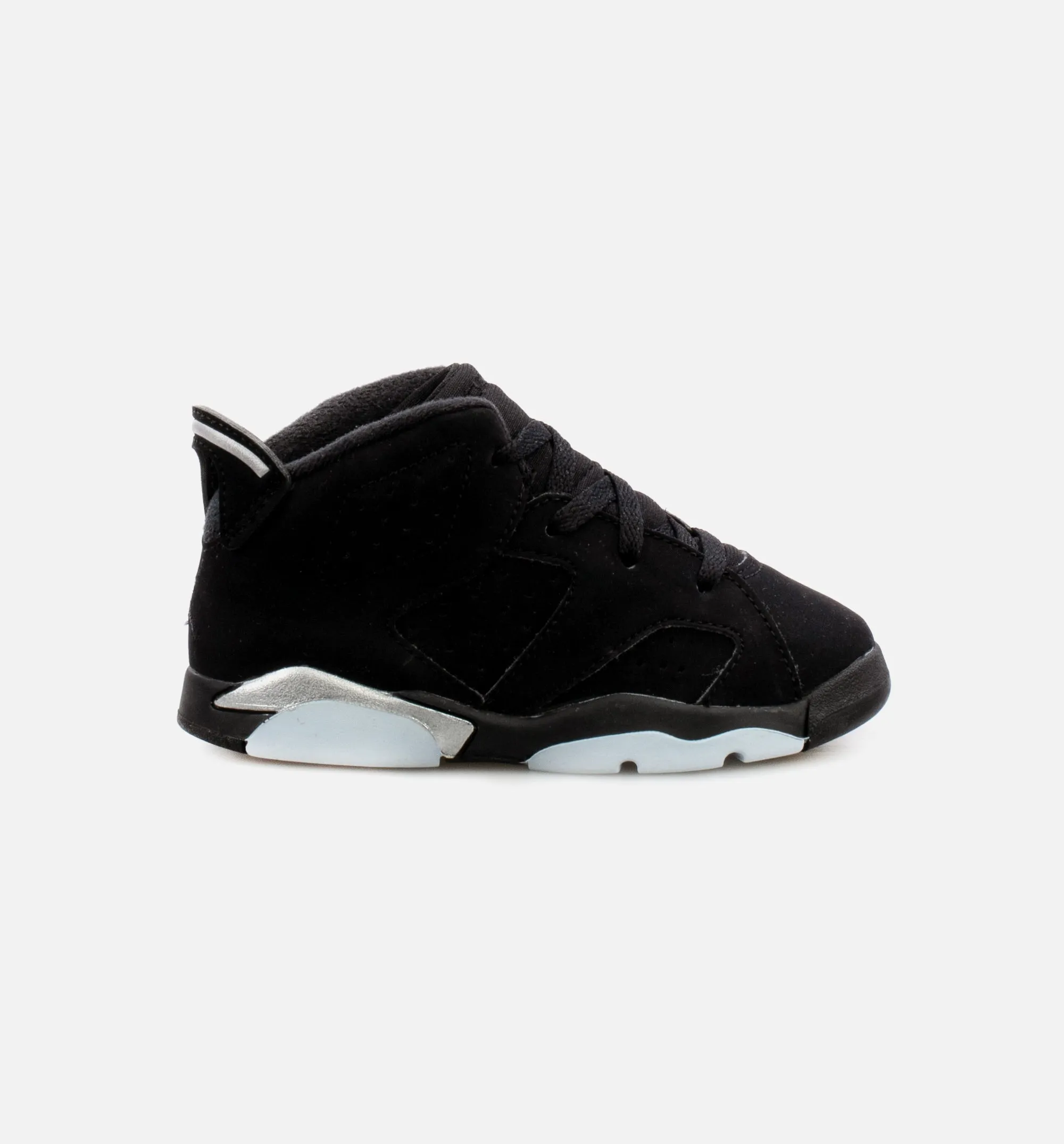 Breathable Mesh Slip Resistant Work Air Jordan 6 Retro Metallic Silver Infant Toddler Lifestyle Shoe - Black