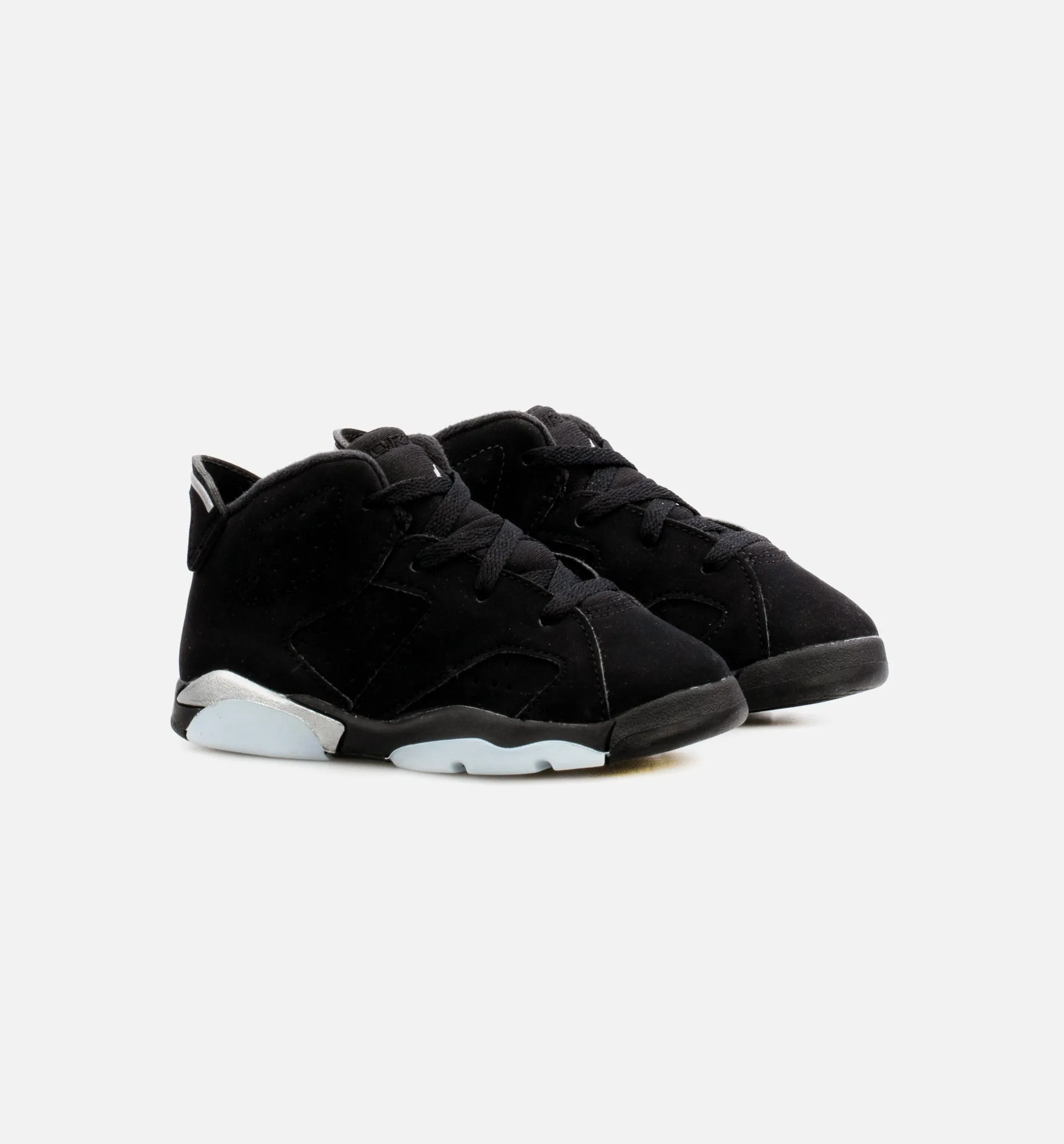 Air Jordan 6 Retro Metallic Silver Infant Toddler Lifestyle Shoe - Black Modern Footwear Cushioned Insoles
