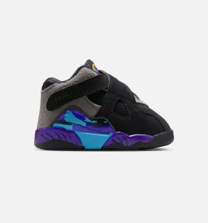Air Jordan 8 Retro Aqua Infant Toddler Lifestyle Shoe - Black/Multi Color/Bright Concord/Multi Color Comfort Heel Urban
