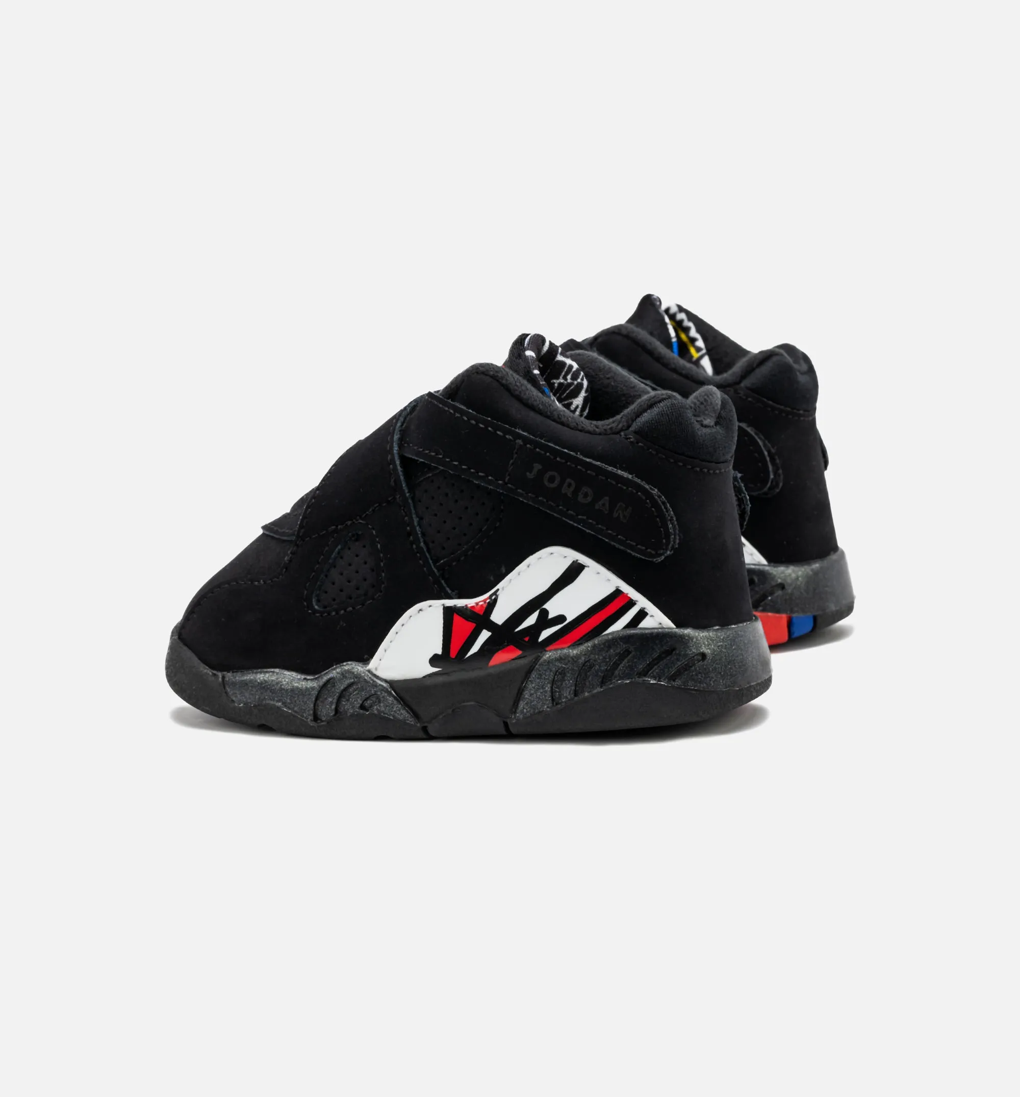 Air Jordan 8 Retro Playoffs Infant Toddler Lifestyle Shoe - Black Cushioned Insoles