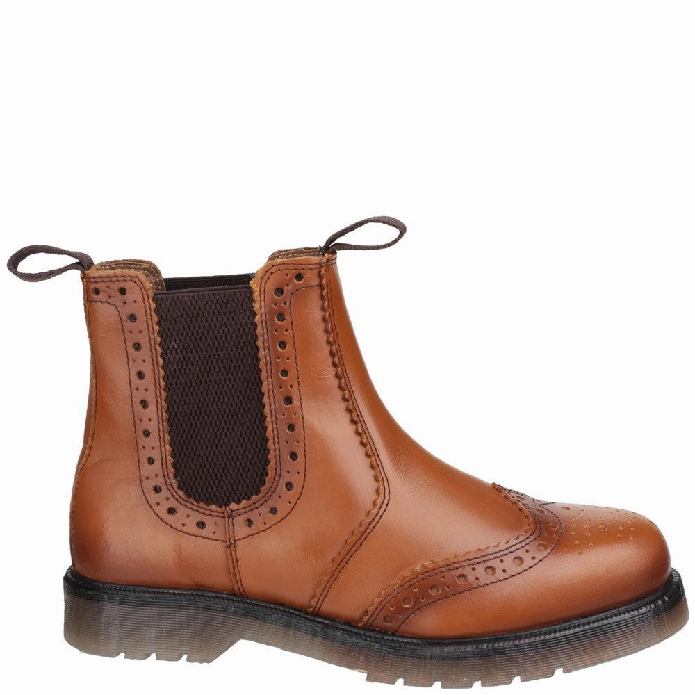 Flat Feet Shoes Amblers Dalby Pull On Brogue Boot