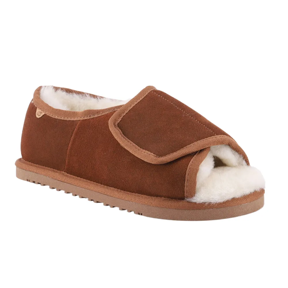 Apma Wide Open Toe Slip On Slippers Cushioned Insoles