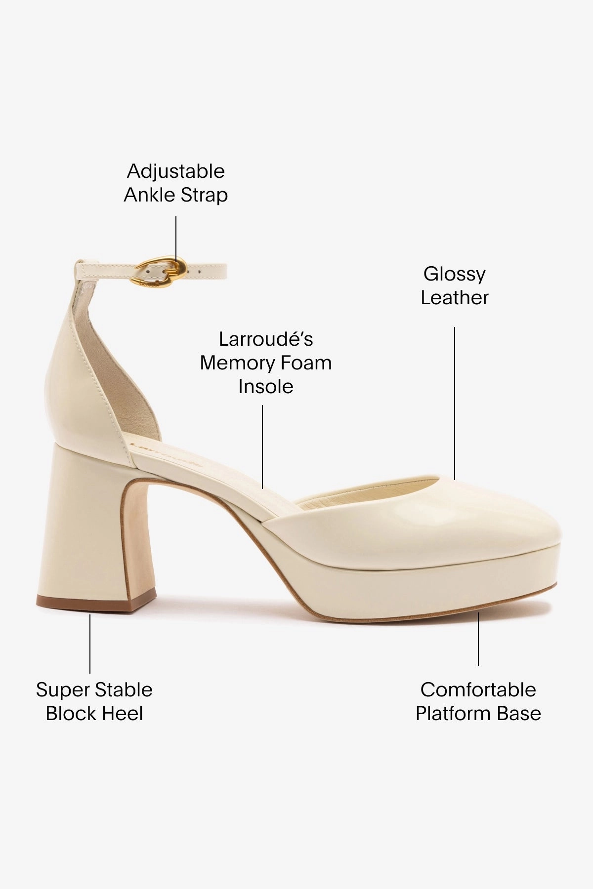 Classic Footwear Shock Absorbing Ari Verona Low Pump In Ivory Box Leather