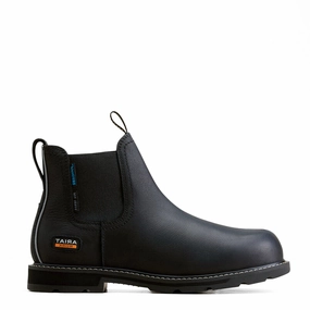 Ariat Groundbreaker Chelsea Waterproof Steel Toe Work Boot Black All Weather Rugged