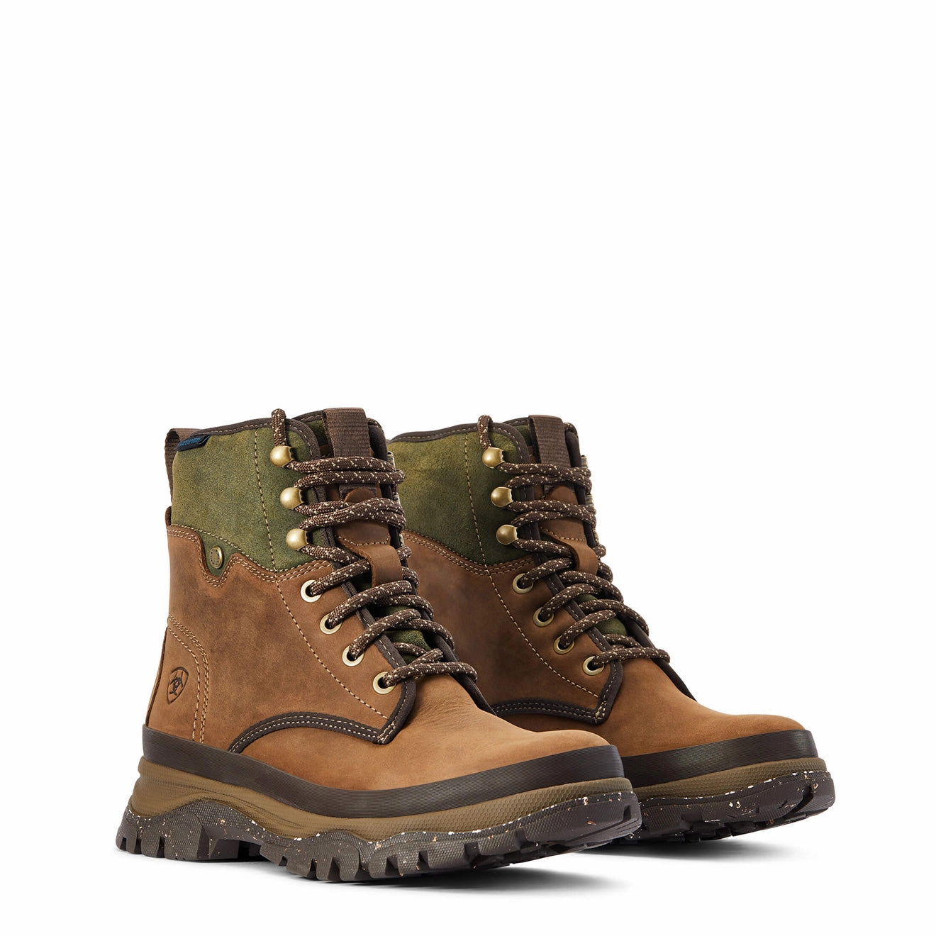 Ariat Womens Moresby Waterproof Boot Oily Distressed Brown / Olive Durable Shoes Grippy Soles