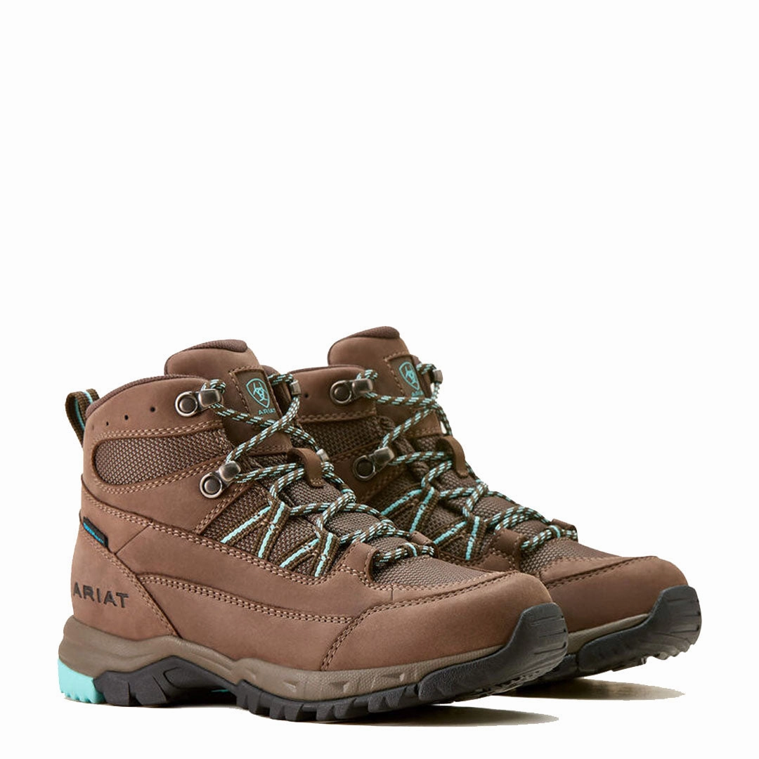 Odor Resistant Ariat Womens Skyline Summit H2O Bitter Brown / Aqua