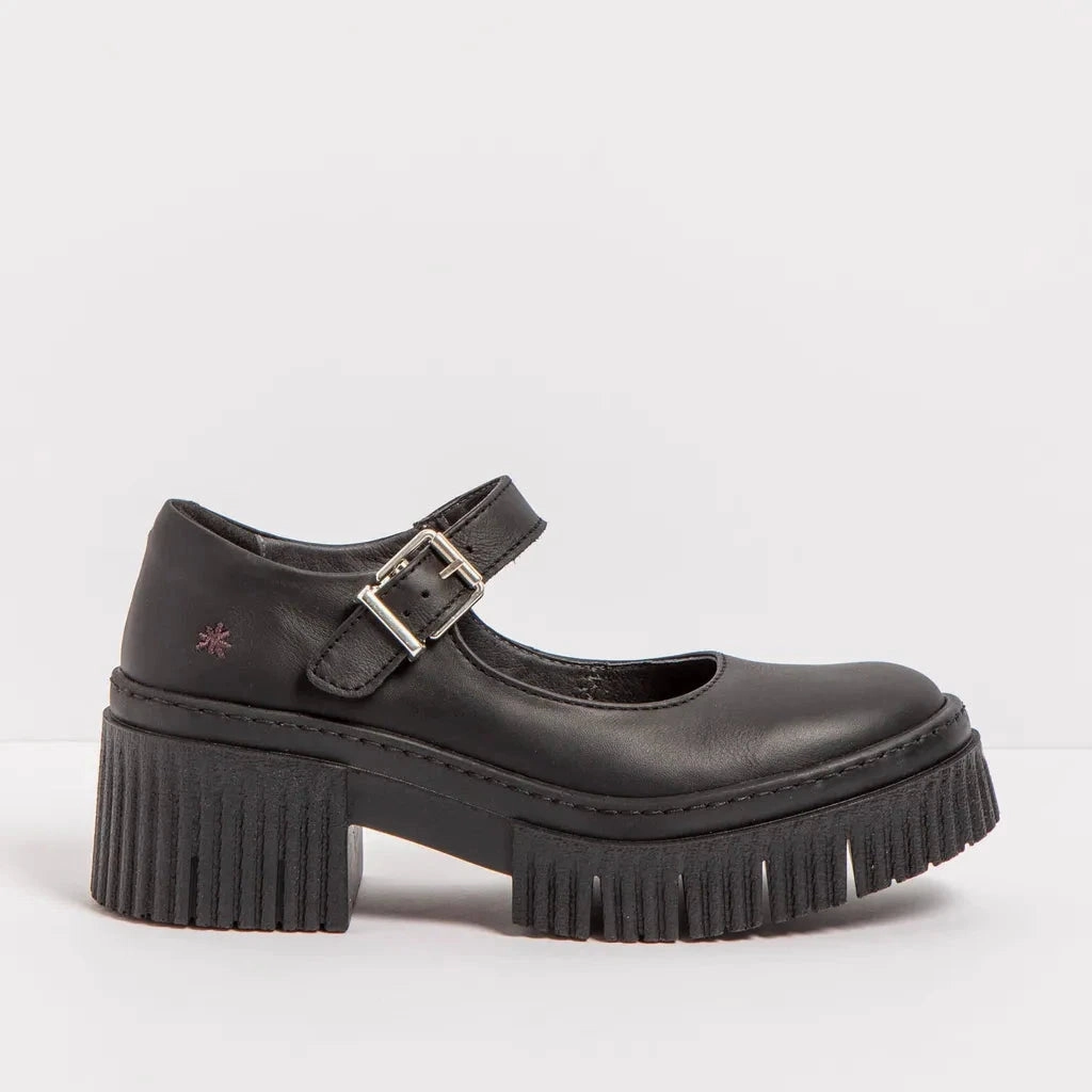 Art | Women'S Mary Jane Shoes | 1373 Nappa Black/York Black | Black Minimalist Shoes