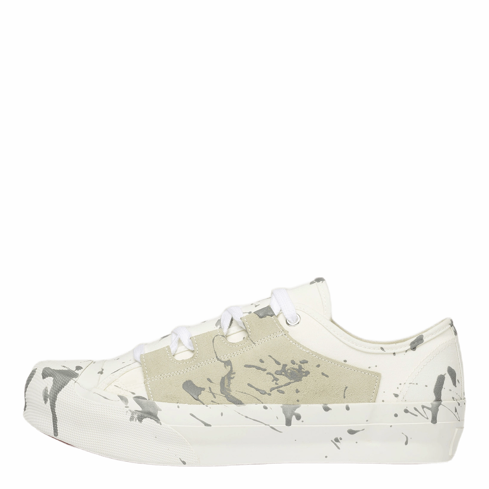 Cushioned Asymmetric Ghilie Sneaker White