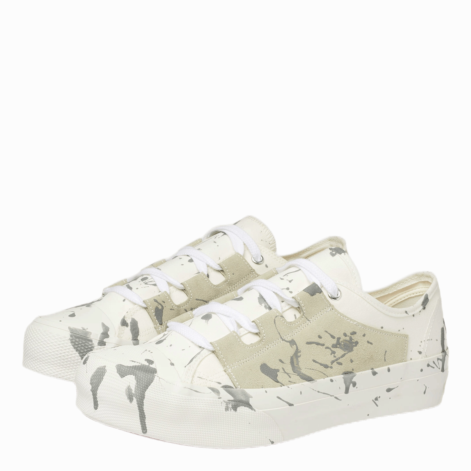 Canvas Shoes Asymmetric Ghilie Sneaker White