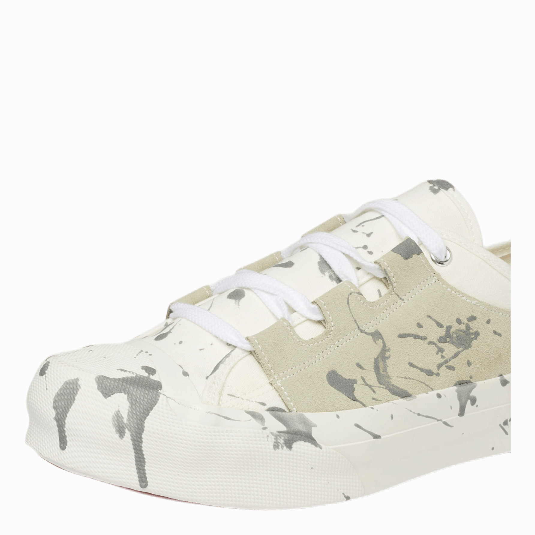 Slip Resistant Work Standing Shoes Asymmetric Ghilie Sneaker White
