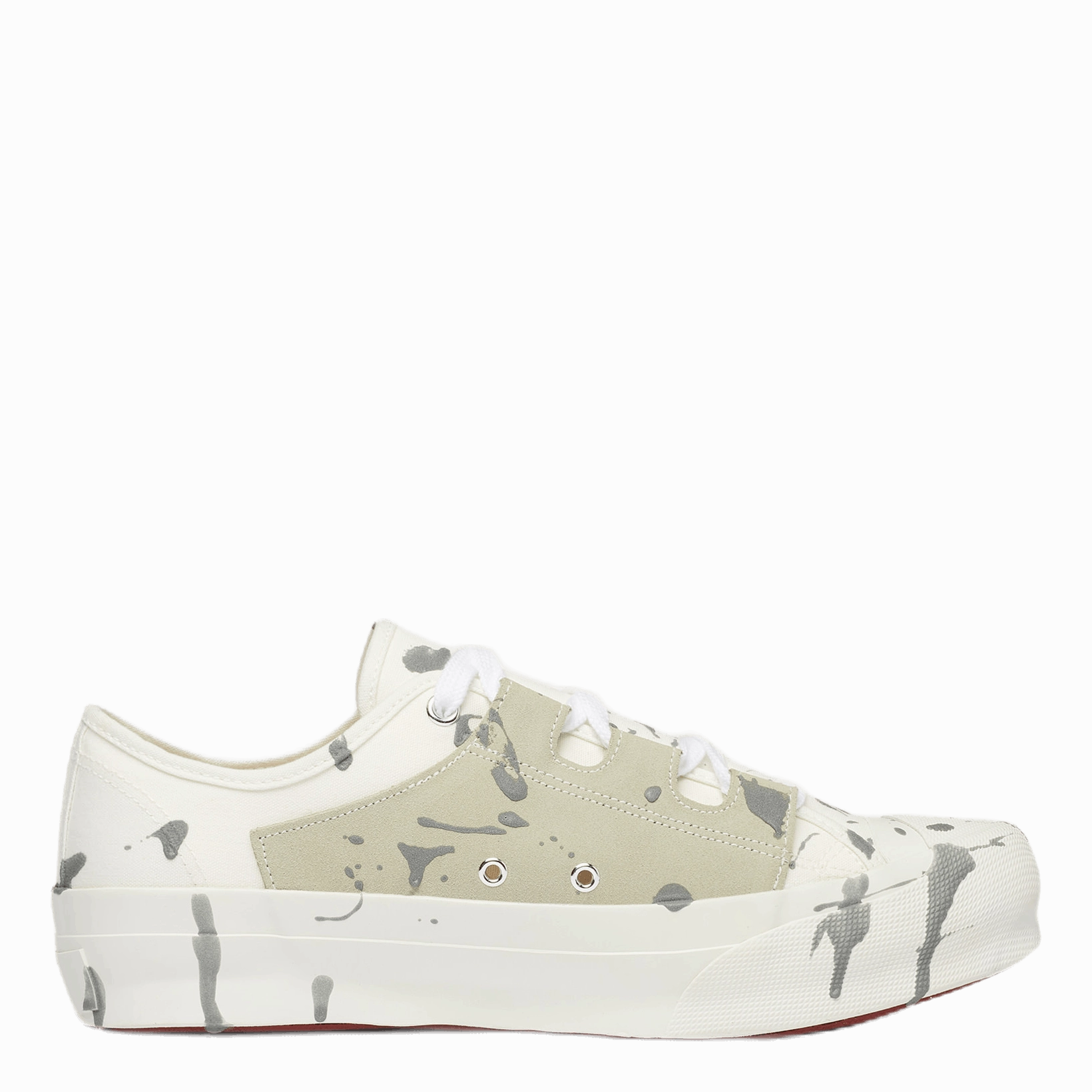 Timeless Easy On Off Asymmetric Ghilie Sneaker White