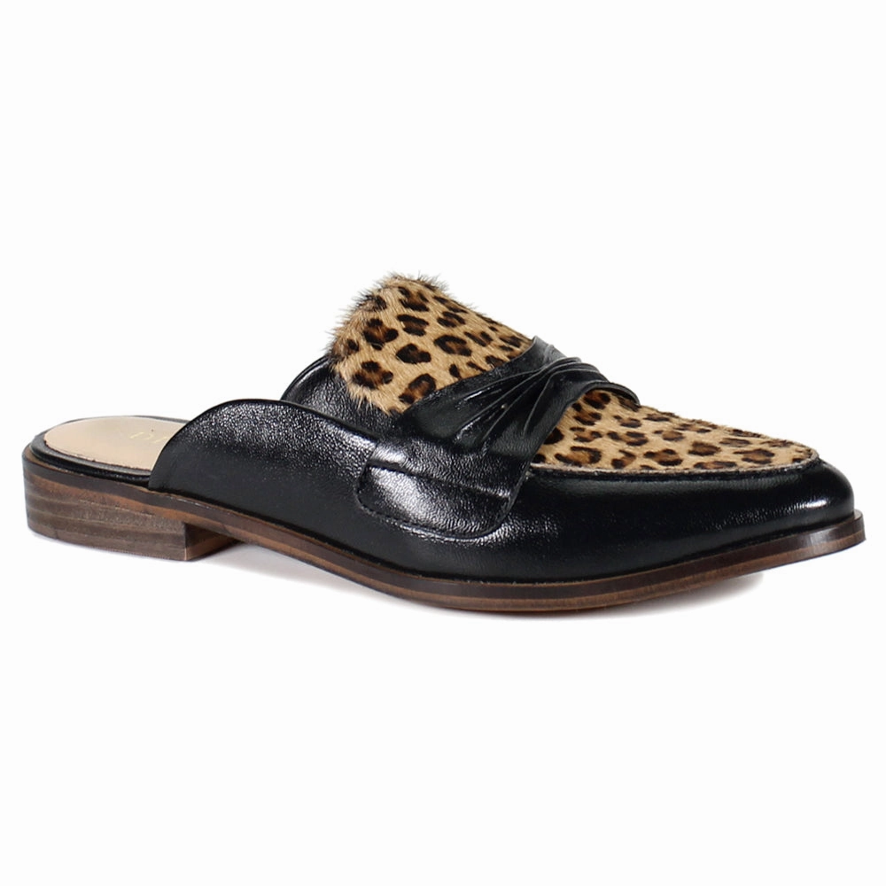 Functional Footwear Flexible Au Pair Leopard Mule Loafers