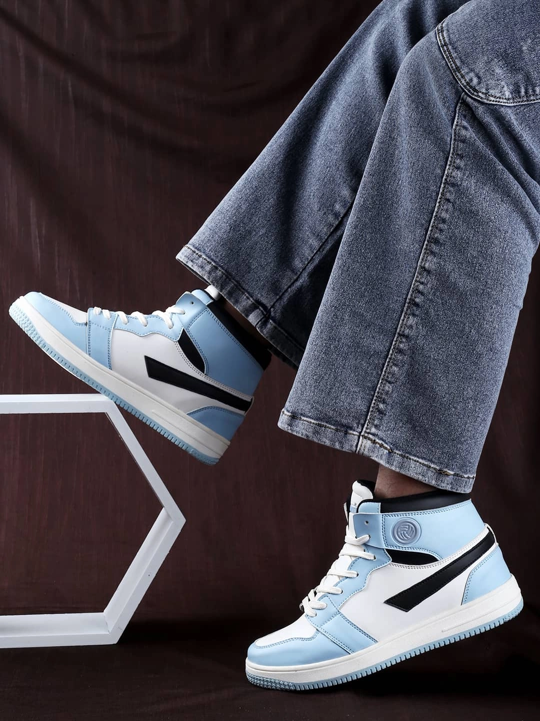Bacca Bucci Femme High-Top Harmony Sneakers??Elegant Pastel Blue And Pink Women'S Lace-Ups Machine Washable