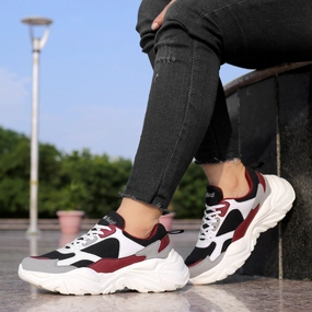 Travel Footwear Bacca Bucci Spark Low-Top Platform Colorblock Fashion Sneakers For Women | Streetwear Chunky Sneakers
