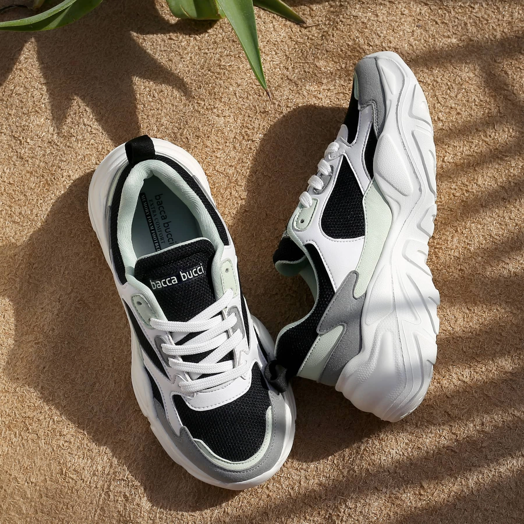 Comfort Sole Bacca Bucci Spark Low-Top Platform Colorblock Fashion Sneakers For Women | Streetwear Chunky Sneakers