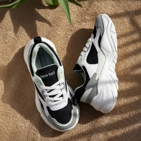 Bacca Bucci Spark Low-Top Platform Colorblock Fashion Sneakers For Women | Streetwear Chunky Sneakers Classic Footwear