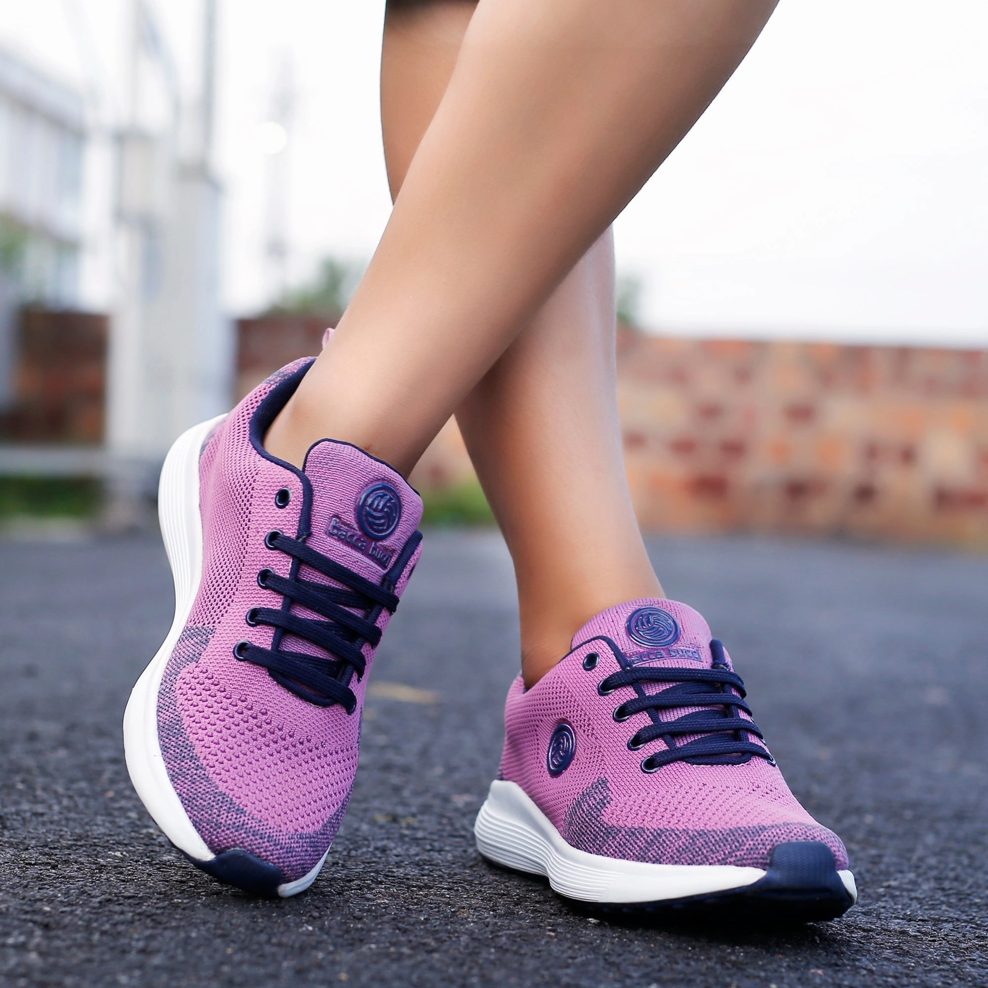 Casual Footwear Eco Friendly Bacca Bucci Tokyo Running Shoes For Women | Pink & Purple Women Walking Shoes
