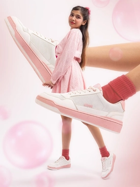 Bacca Bucci Women??S Vibe City Sneakers ?C Lavender And Blush Pink Statement Footwear
