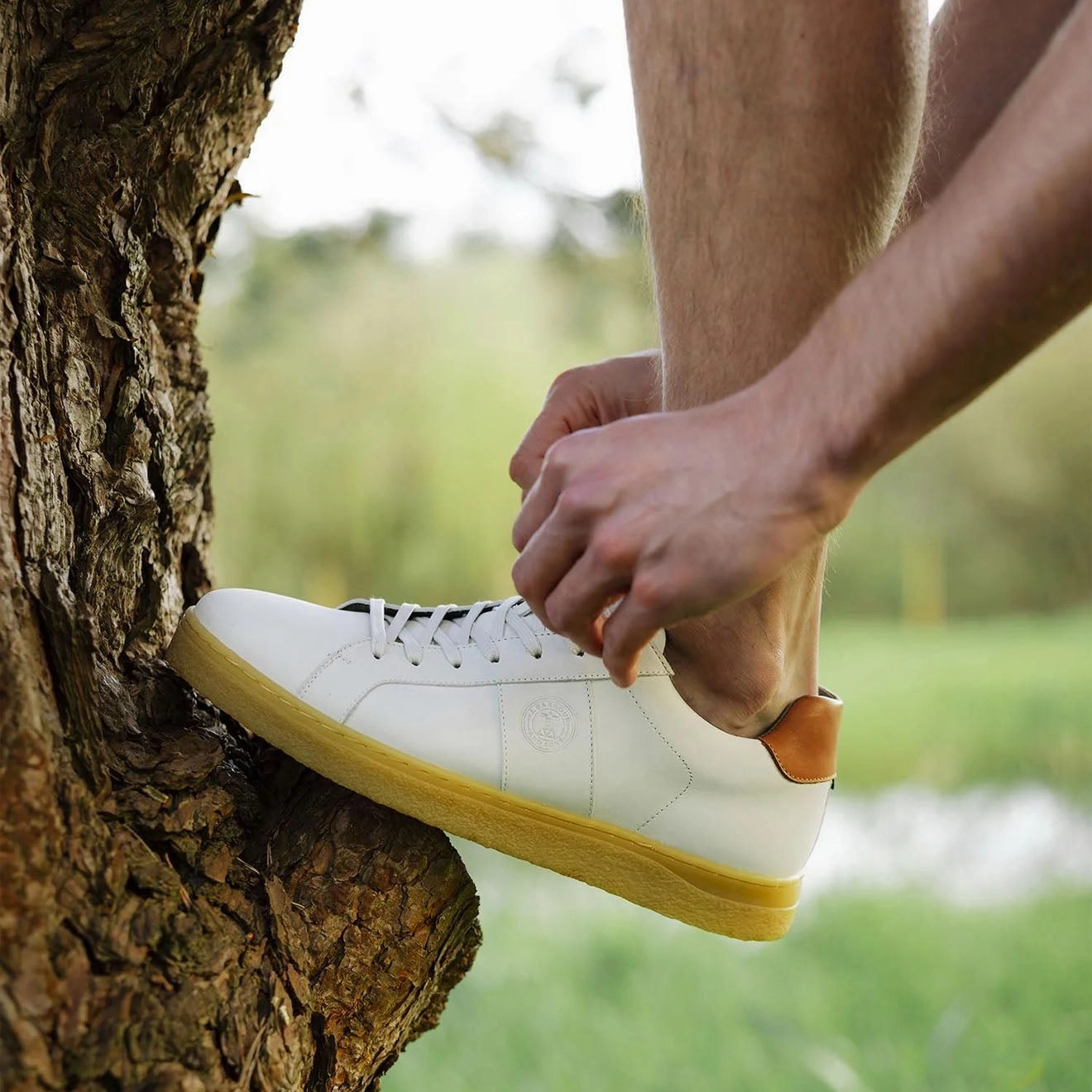 Ergonomic Sole Premium Comfort Barbour Reflect Trainer Off White