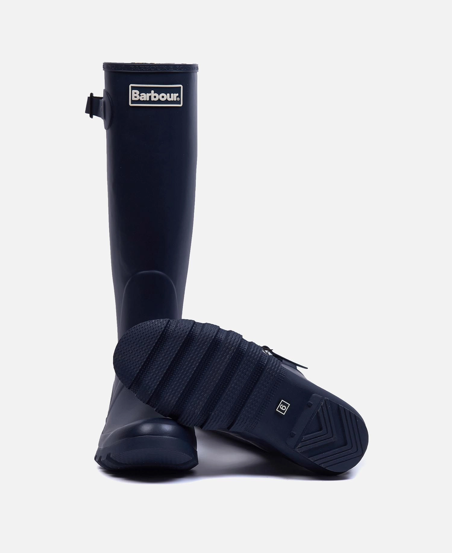 Leather Shoes Barbour Women'S Bede Tall Wellington Boots Navy Lrf0043 Ny71