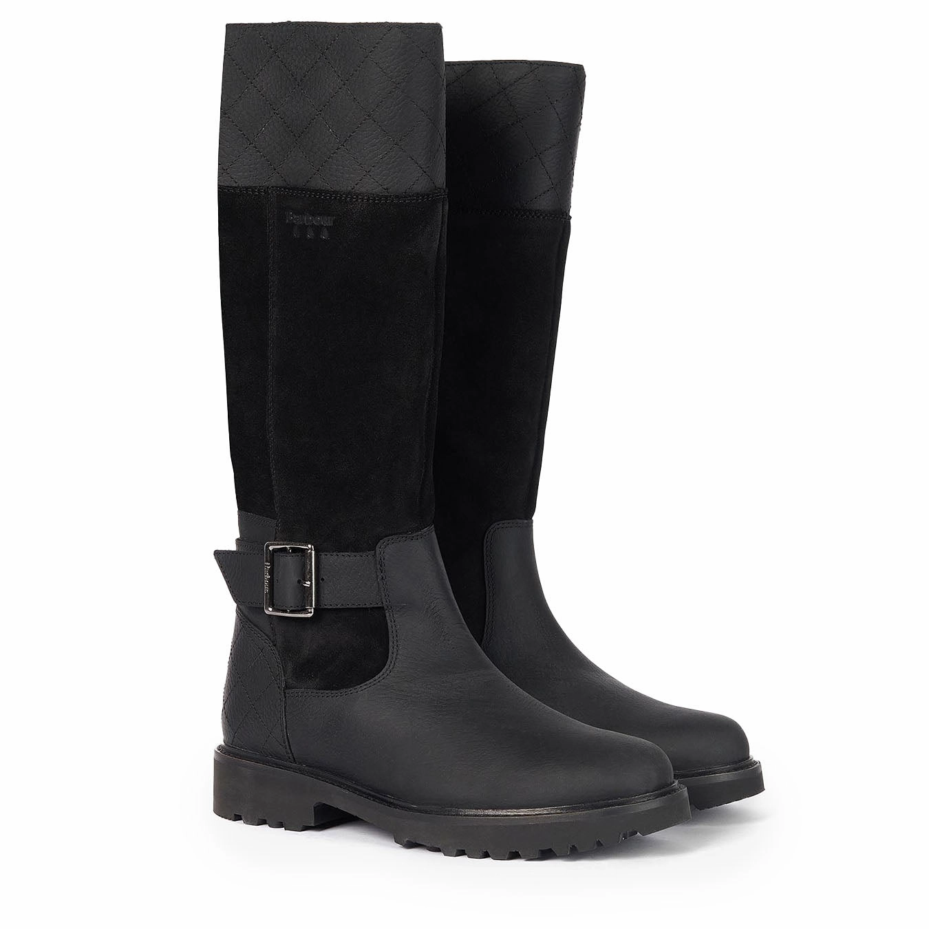 Barbour Womens Fareham Knee-High Boots Black Lightweight Shoes