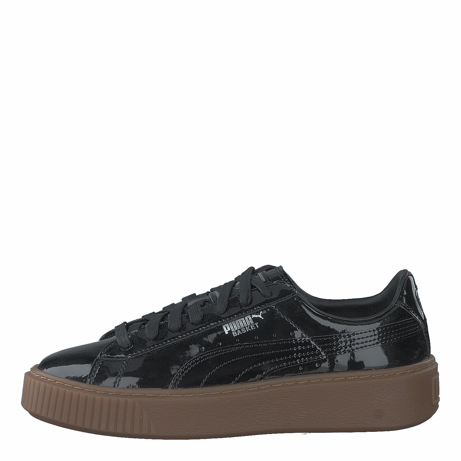 Basket Platform Patent Sneaker Black Standing Comfort Breathable Mesh
