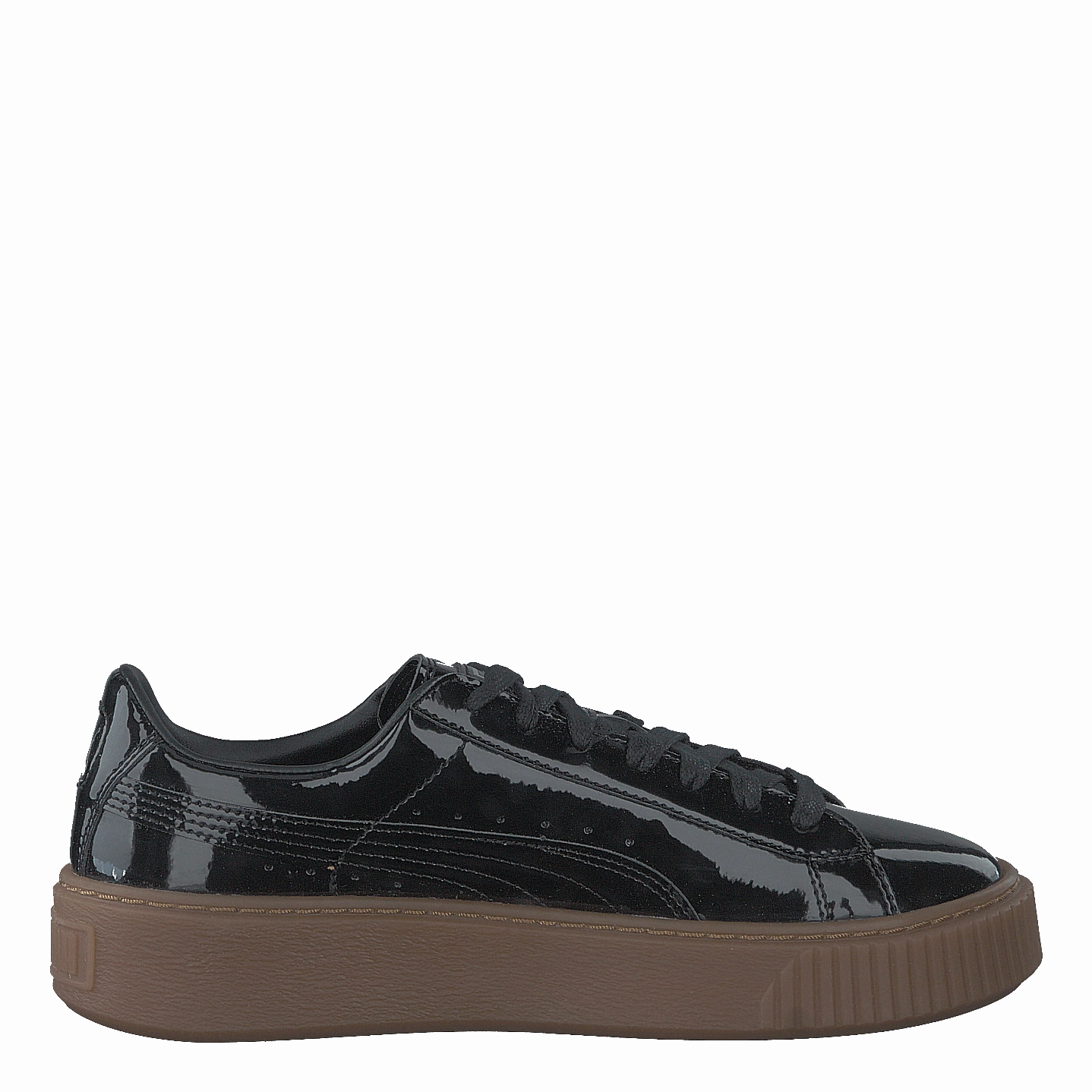 Classic Footwear Easy On/Off Basket Platform Patent Sneaker Black