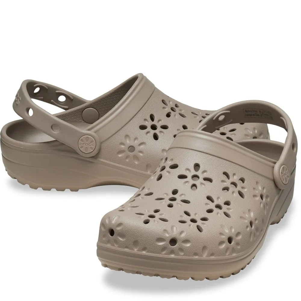 Shock Absorbing Unisex Shoes Crocs Unisex Classic Floral Cut Out Clog