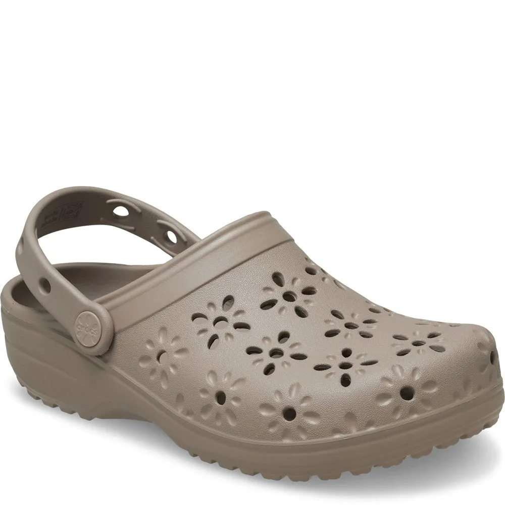 Travel Footwear Crocs Unisex Classic Floral Cut Out Clog