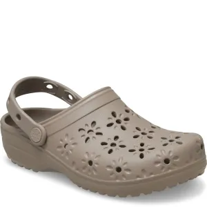 Travel Footwear Crocs Unisex Classic Floral Cut Out Clog