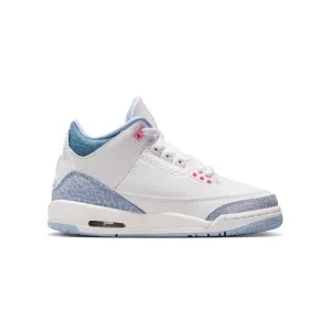 Kids Air Jordan 3 'Denim Pink Glow' Canvas Shoes