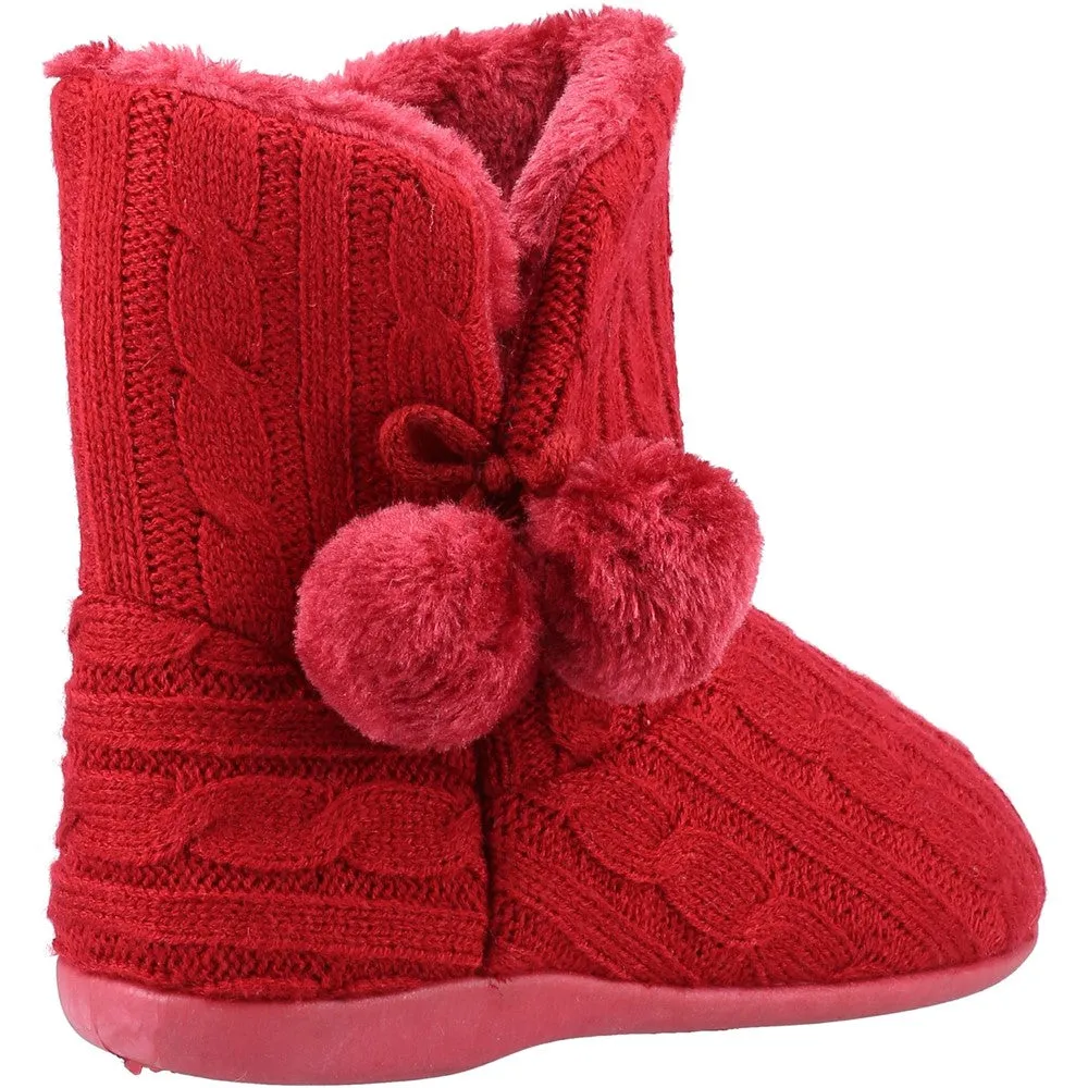 Fleet & Foster Apple Knitted Bootie Slipper Essential Footwear Non Slip