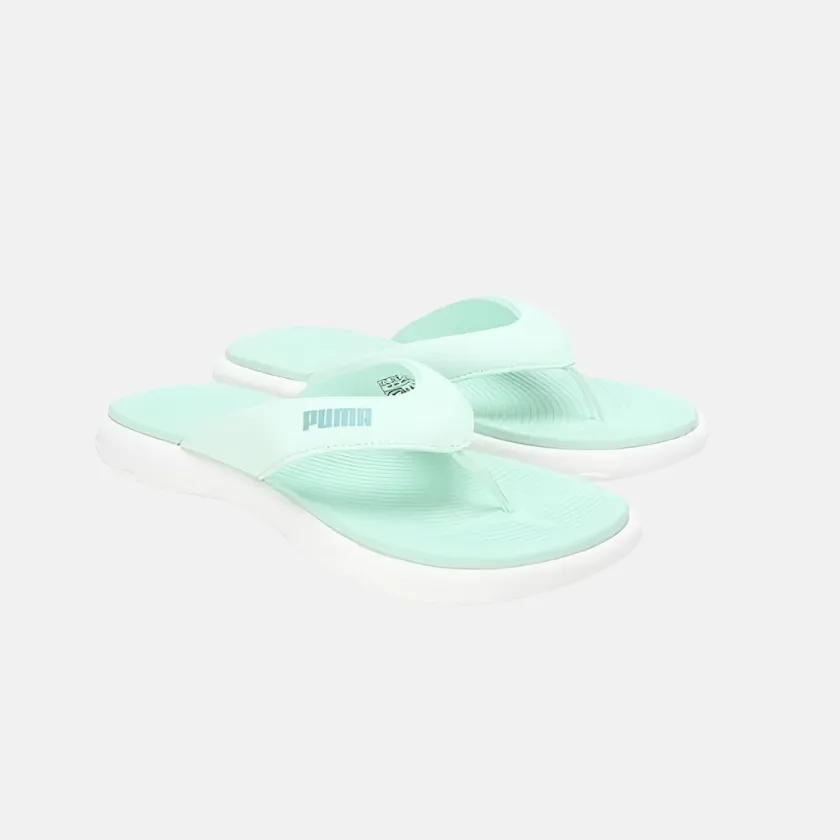 Puma Royalcat Softride Lumina Women'S Slipper - Warm White/Minty Burst All Day Comfort Unisex Shoes