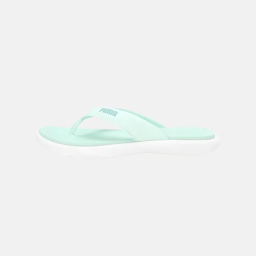 Puma Royalcat Softride Lumina Women'S Slipper - Warm White/Minty Burst Shock Absorbing Durable