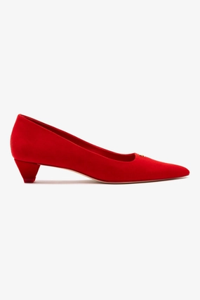 Flat Feet Shoes Ruth Pump In Scarlet Suede