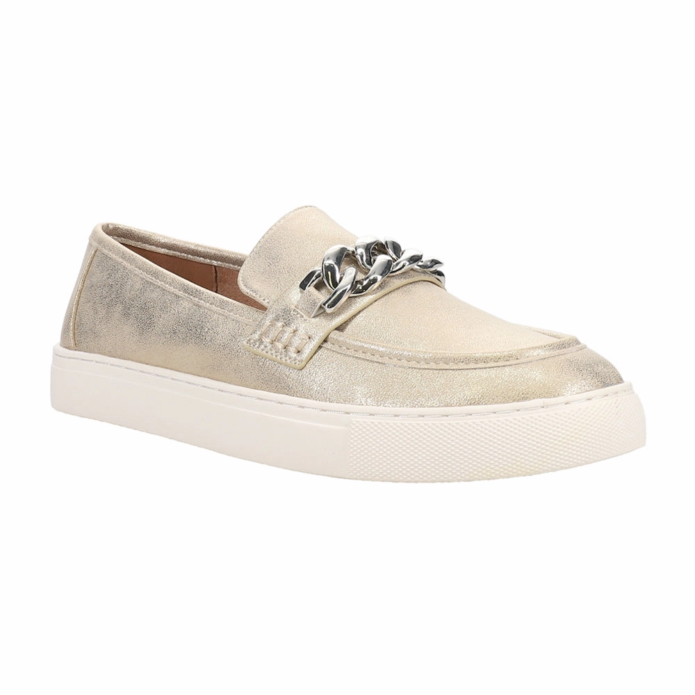 Chain Reaction Metallic Slip On Loafers Pain Relief