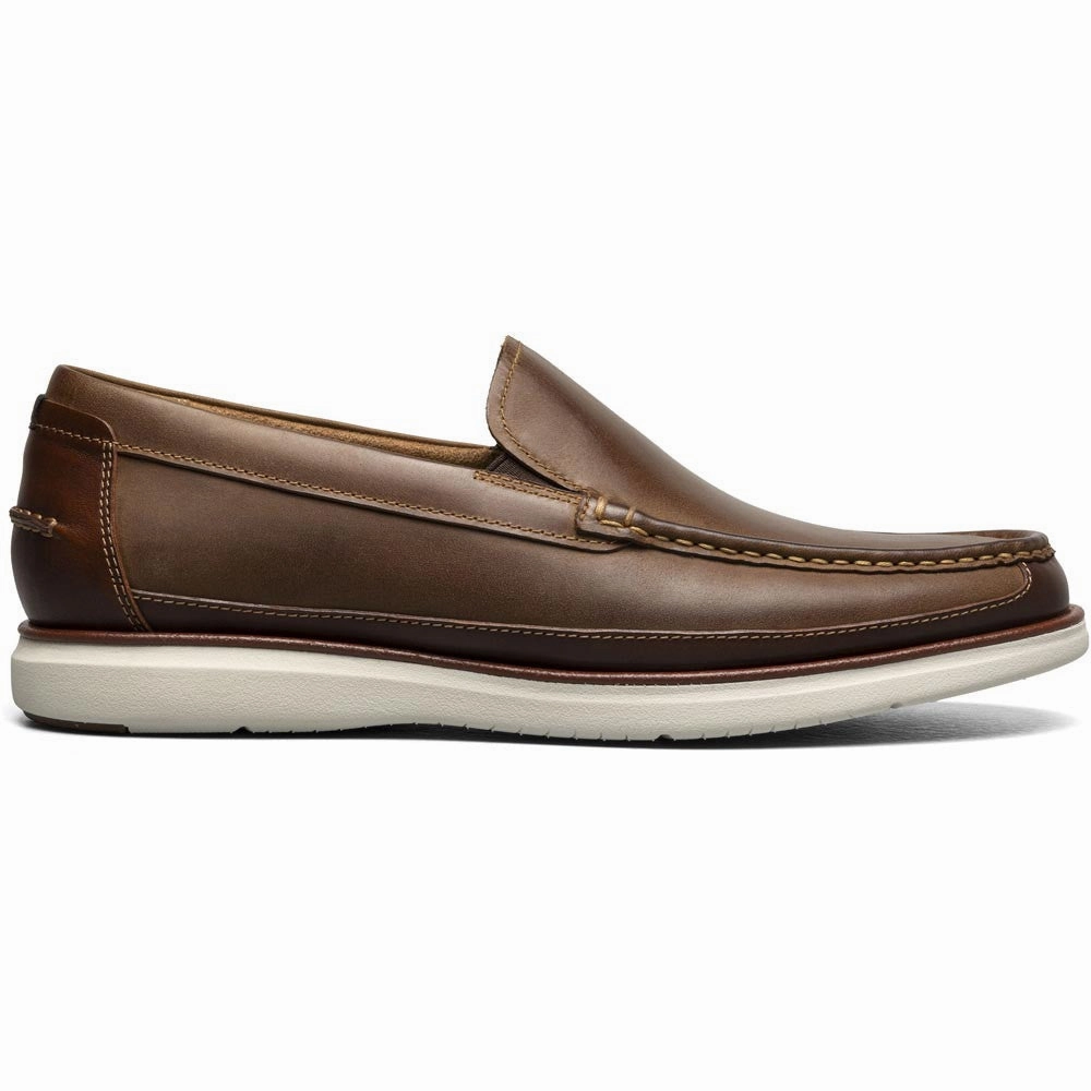 Wide Fit Florsheim Tropics Brown Chocolate Moc Toe Venetian Slip On Men'S Shoes