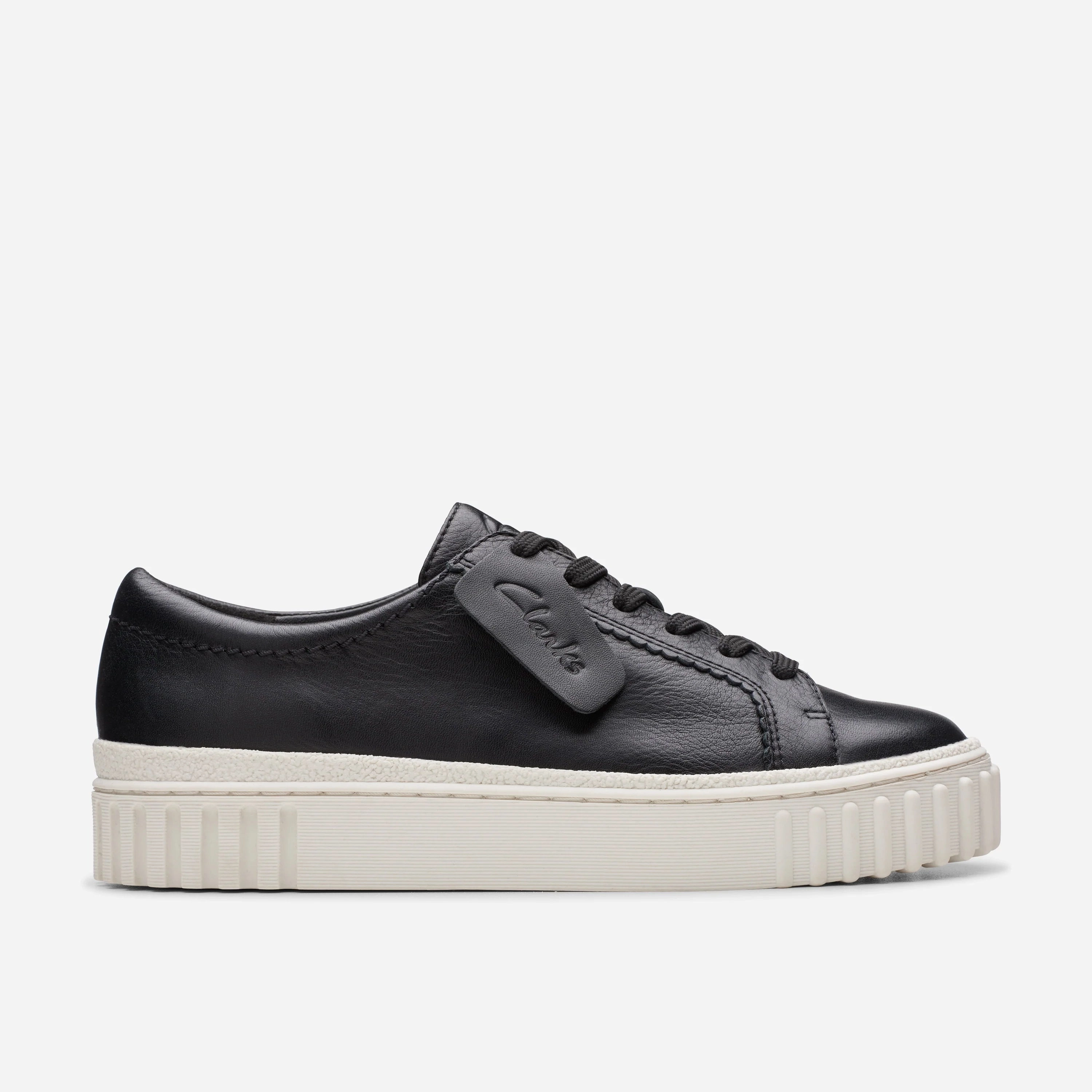 Clarks | Casual Shoes | Women | Mayhill Walk Black Leather Breathable Mesh