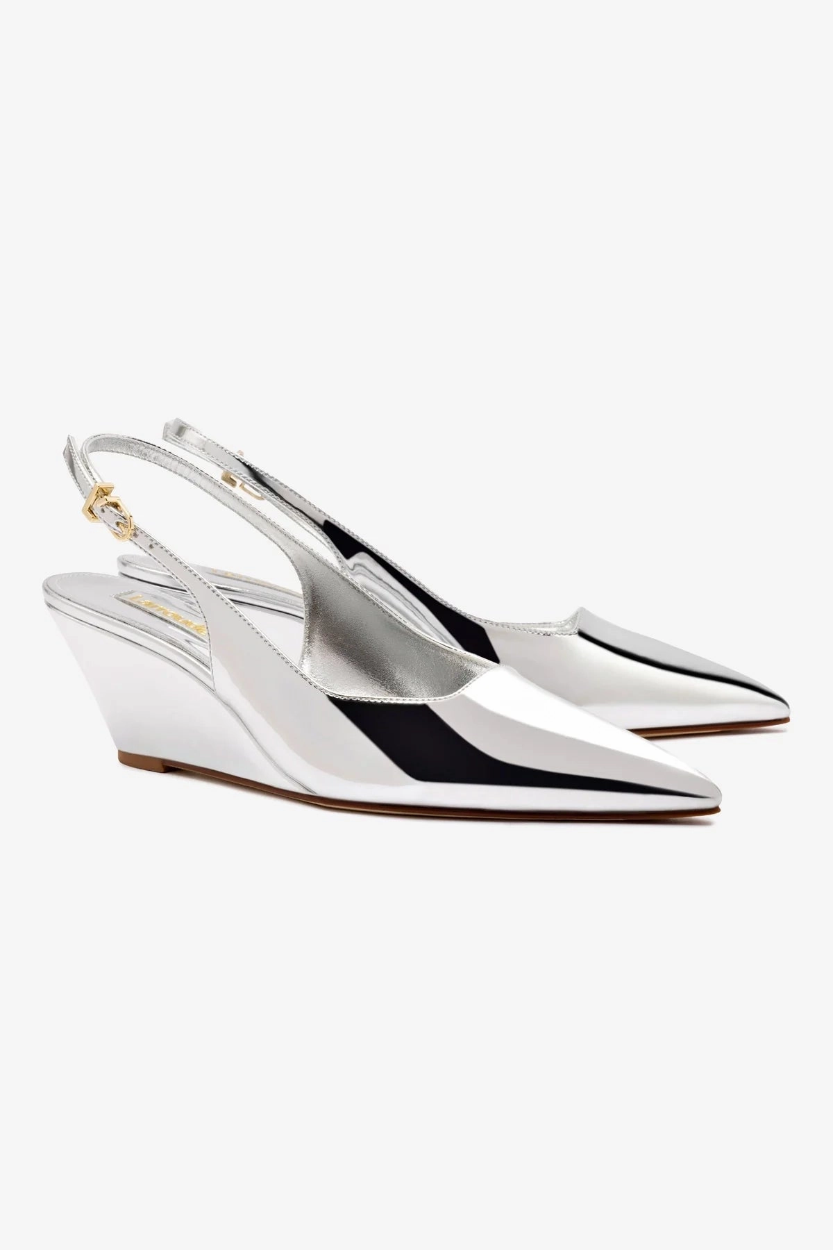 Easy Clean Loulou Pump In Silver Specchio