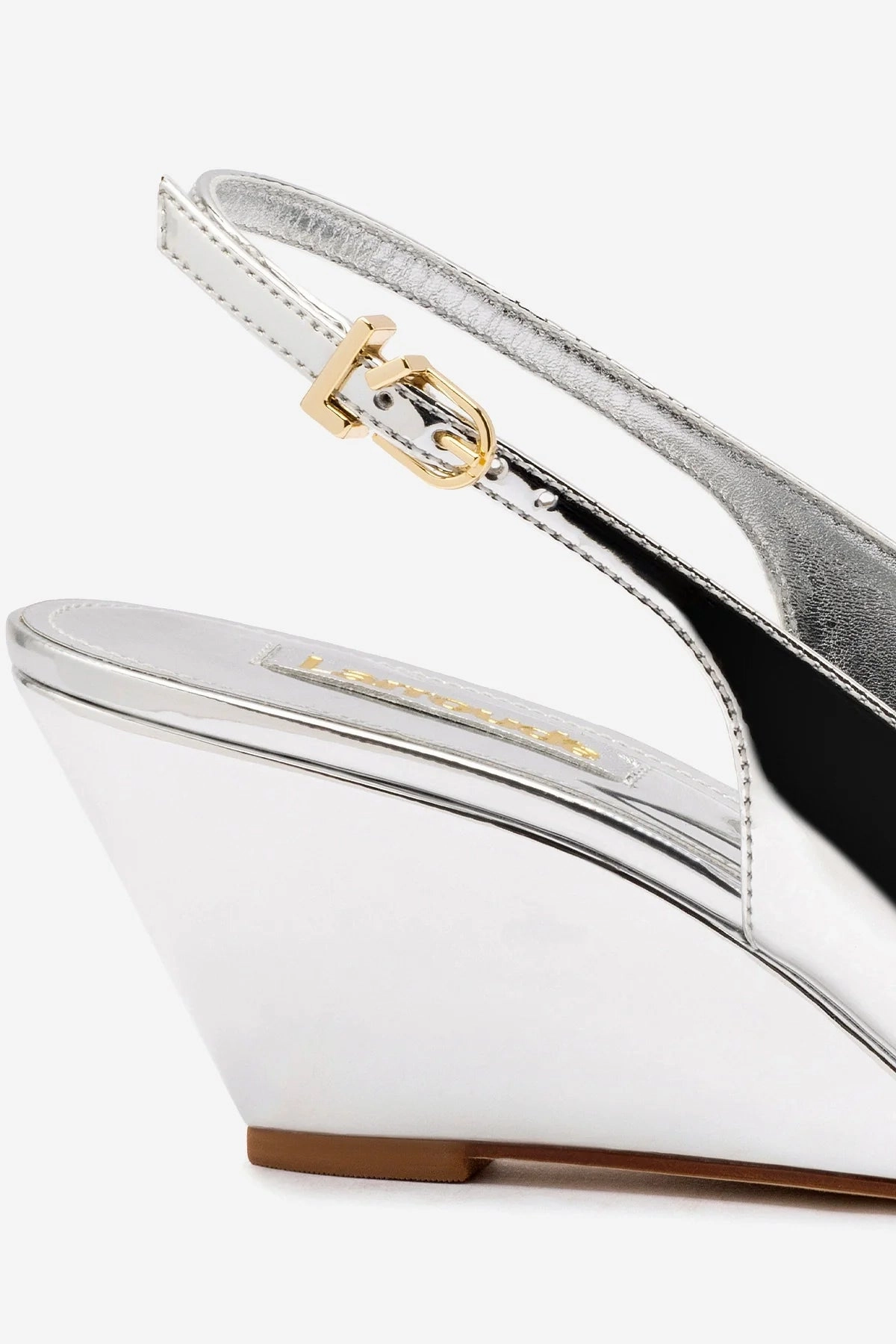 Loulou Pump In Silver Specchio Rugged Sole Secure Fit