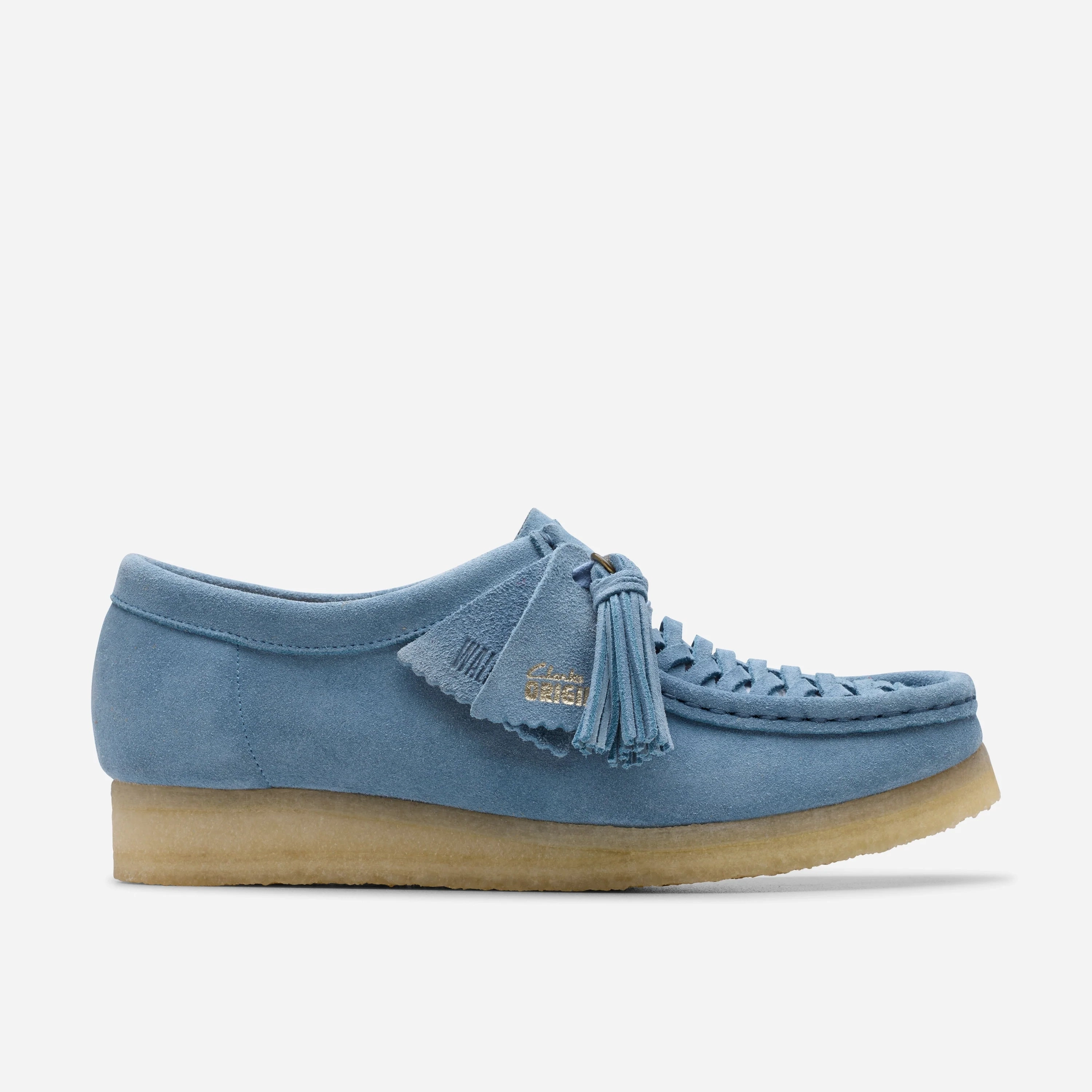 Clarks | Casual Shoes | Women | Wallabee Weave Powder Blue Suede Weather Ready Grippy Soles