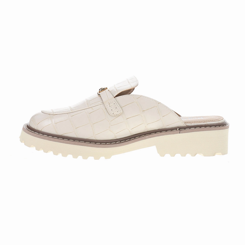 Wingin It Embossed Lug Sole Mules Fashion Footwear